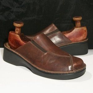 NAOT DARMA STITCH TOE CHOCOLATE SMOOTH & SUEDE LEATHER COMFORT CLOG MULE 10M 41